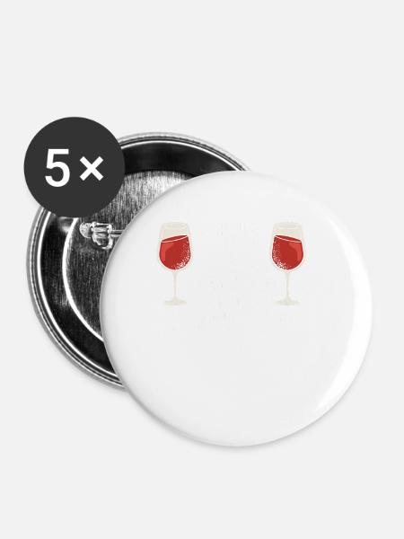 Wine Tasting Funny Wine Lover - Buttons groß 56 mm (5er Pack) - Weiß