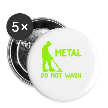 Metal Detector Shirt for Men Lucky Metal Detecting - Buttons large 2.2''/56 mm (5-pack) - white - Front