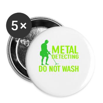 Metal Detector Shirt for Men Lucky Metal Detecting - Buttons large 2.2''/56 mm (5-pack) - white - Front