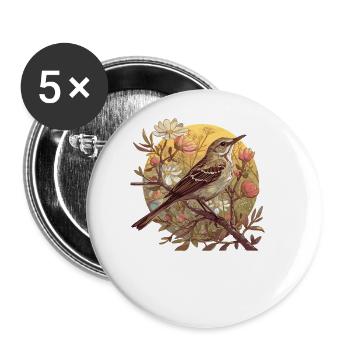 Spottdrosseln Spottdrossel - Buttons groß 56 mm (5er Pack) - Weiß - Vorne