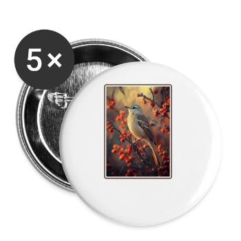 Spottdrosseln Spottdrossel - Buttons groß 56 mm (5er Pack) - Weiß - Vorne
