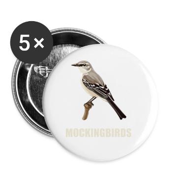 Spottdrosseln Spottdrossel - Buttons groß 56 mm (5er Pack) - Weiß - Vorne