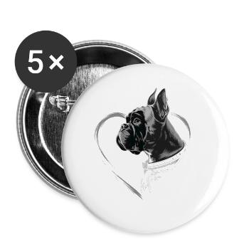 Boxer - Buttons groß 56 mm (5er Pack) - Weiß - Vorne