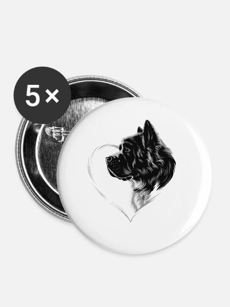 Bernhardiner - Buttons groß 56 mm (5er Pack) - Weiß
