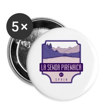 TLa Senda Pirenaica - GR 11, Espagne - Lot de 5 grands badges (56 mm) - blanc - Devant
