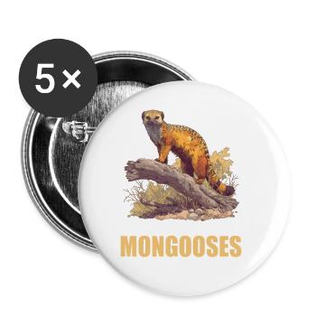 Mungos Mungo - Buttons groß 56 mm (5er Pack) - Weiß - Vorne