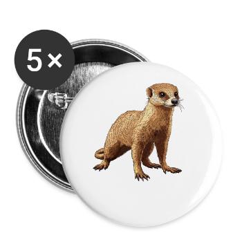 Mungos Mungo - Buttons groß 56 mm (5er Pack) - Weiß - Vorne