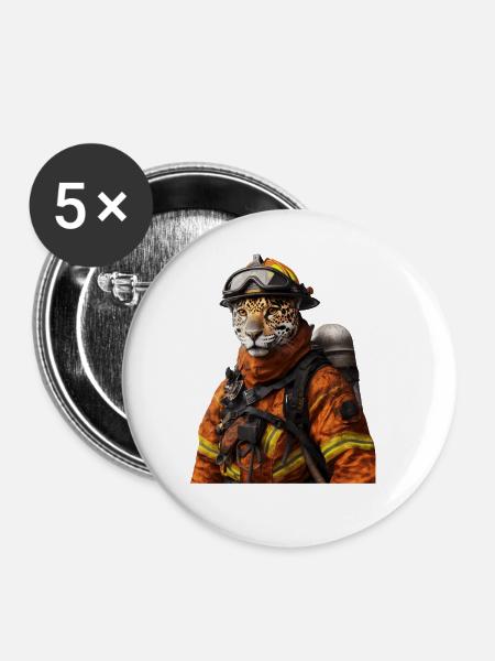 Jaguar - Buttons groß 56 mm (5er Pack) - Weiß