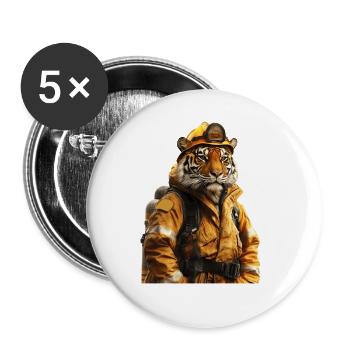 Tiger - Buttons groß 56 mm (5er Pack) - Weiß - Vorne