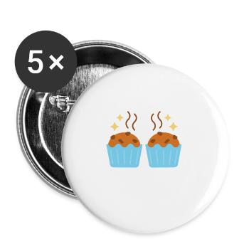 Baking Bakery Baker - Buttons groß 56 mm (5er Pack) - Weiß - Vorne