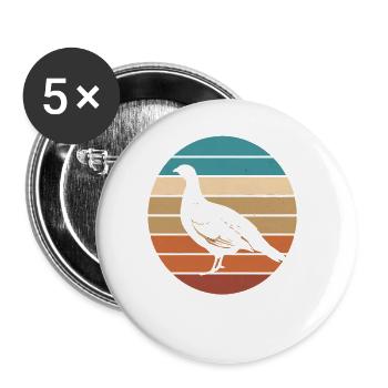 Auerhahn - Buttons groß 56 mm (5er Pack) - Weiß - Vorne