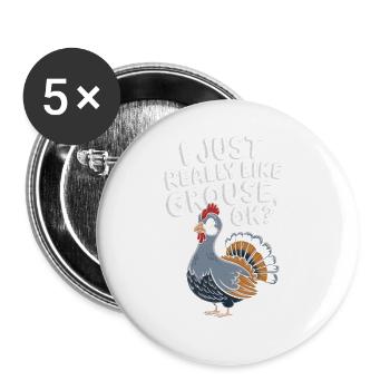 Auerhahn - Buttons groß 56 mm (5er Pack) - Weiß - Vorne