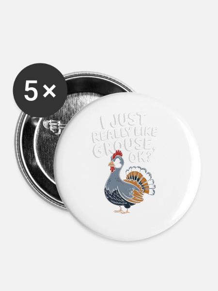 Auerhahn - Buttons groß 56 mm (5er Pack) - Weiß