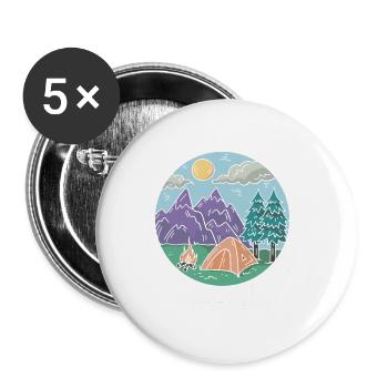 Camping Feu de camp Camper - Lot de 5 grands badges (56 mm) - blanc - Devant