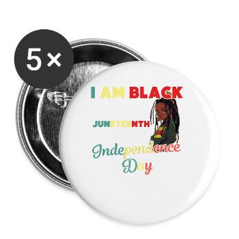 I'm a Black Child Independence Day - Buttons large 2.2''/56 mm (5-pack) - white - Front
