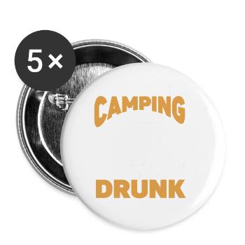 Camping Feu de camp Camper - Lot de 5 grands badges (56 mm) - blanc - Devant