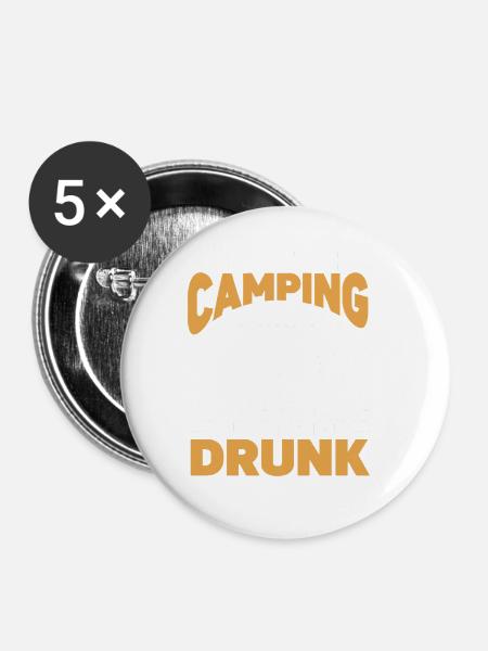 Camping Campfire Camper - Buttons groß 56 mm (5er Pack) - Weiß