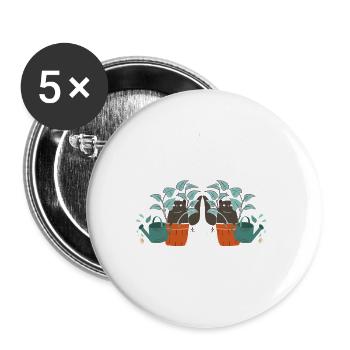 Jardinage Horticulture Jardinier - Lot de 5 grands badges (56 mm) - blanc - Devant