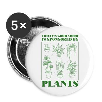 Plant Lover Gardening Today's Good - Buttons groß 56 mm (5er Pack) - Weiß - Vorne