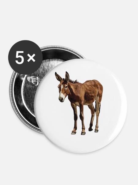 Maultiere Maultier - Buttons groß 56 mm (5er Pack) - Weiß