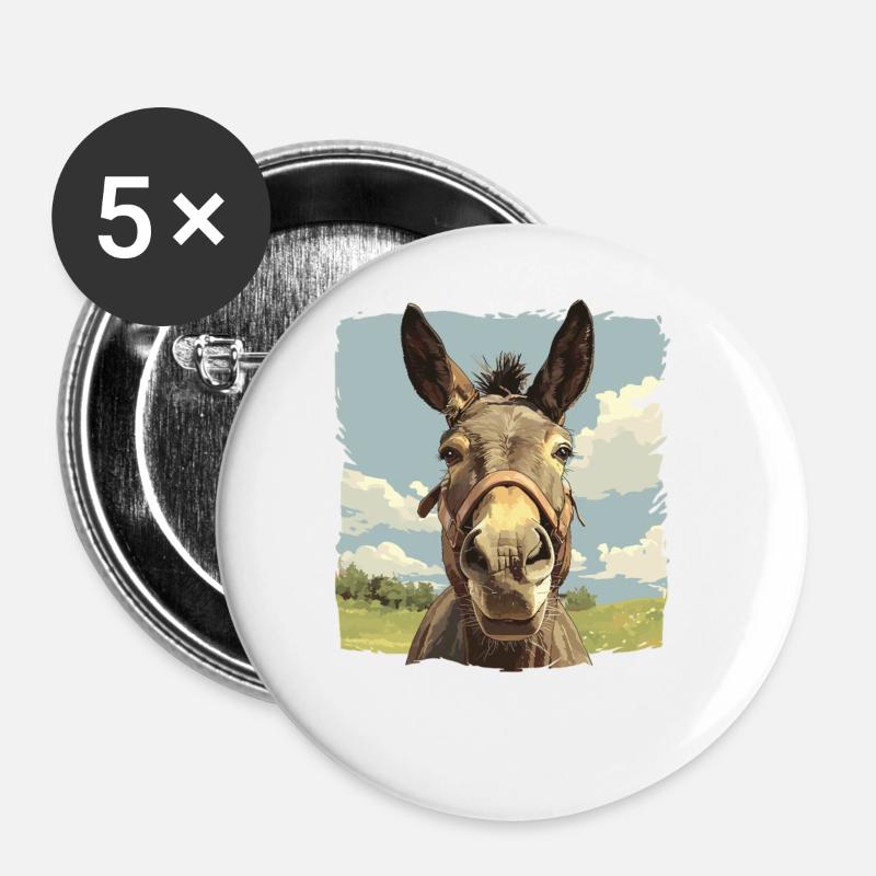 Maultiere Maultier - Buttons groß 56 mm (5er Pack) - Weiß