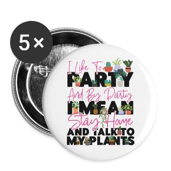 Plant Lover Gardening I Like To - Buttons large 2.2''/56 mm (5-pack) - white - Front