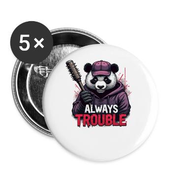 Gangster Panda Panda Panda Ours Pandas - Lot de 5 grands badges (56 mm) - blanc - Devant