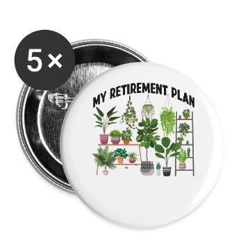 Amateur de plantes jardinage retraité mon - Lot de 5 grands badges (56 mm) - blanc - Devant