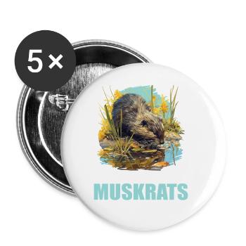 Muskrats Muskrat - Buttons large 2.2''/56 mm (5-pack) - white - Front