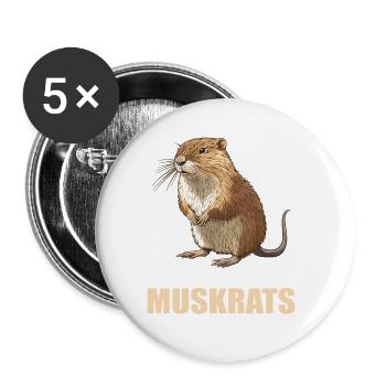 Muskrats Muskrat - Buttons large 2.2''/56 mm (5-pack) - white - Front