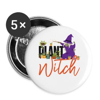 Plant Lover Gardening Halloween - Buttons large 2.2''/56 mm (5-pack) - white - Front