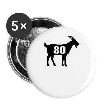 Ziege 80 G.O.A.T. Nummer achtzig ZiegeNummer 80-Sh - Buttons groß 56 mm (5er Pack) - Weiß - Vorne
