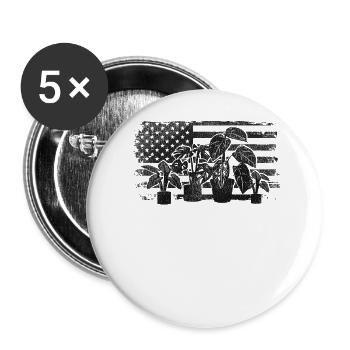 Plant Lover Gardening American - Buttons groß 56 mm (5er Pack) - Weiß - Vorne