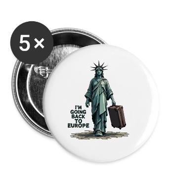Funny Statue of Liberty USA America Sarcasm - Buttons large 2.2''/56 mm (5-pack) - white - Front