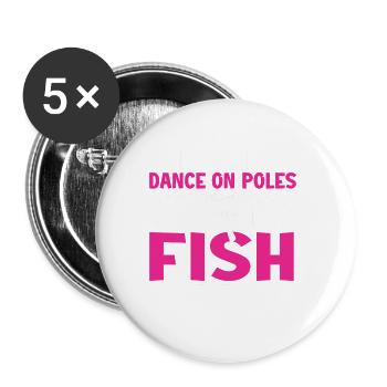 Fishing Design Fish Lover Fisherman - Buttons groß 56 mm (5er Pack) - Weiß - Vorne