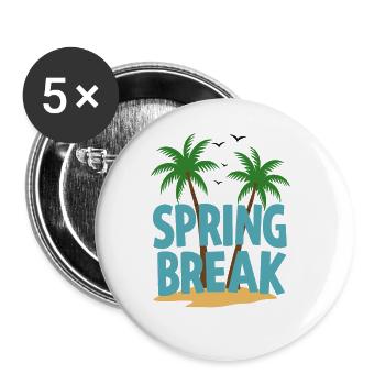 Spring Break Palmen Strand - Buttons groß 56 mm (5er Pack) - Weiß - Vorne