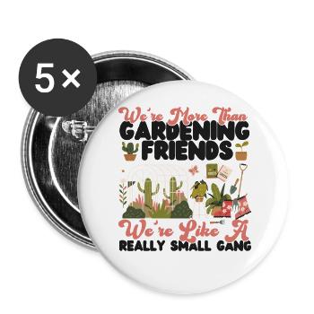 Amoureux des plantes Amis jardiniers - Lot de 5 grands badges (56 mm) - blanc - Devant