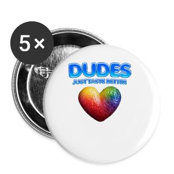 Les mecs ont tout simplement meilleur goût Mois de la fierté LGBTQ Gay - Lot de 5 grands badges (56 mm) - blanc - Devant
