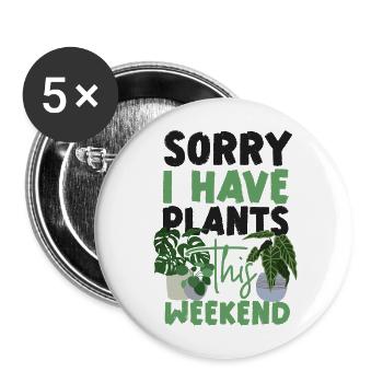 Amateur de plantes jardinage désolé j’ai - Lot de 5 grands badges (56 mm) - blanc - Devant