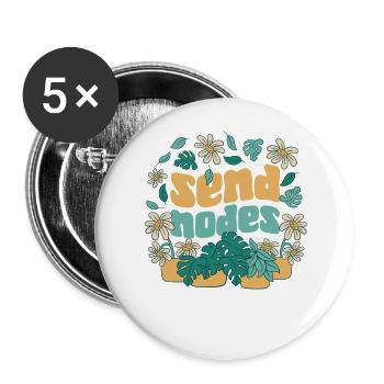 Plant Lover Gardening Pun Send - Buttons groß 56 mm (5er Pack) - Weiß - Vorne