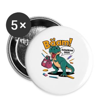 Écolier 2025 Inscription à l’école Retour à l’école - Lot de 5 grands badges (56 mm) - blanc - Devant