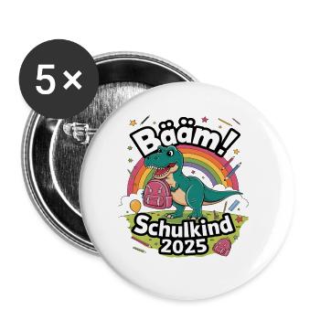 Écolier 2025 Inscription à l’école Retour à l’école - Lot de 5 grands badges (56 mm) - blanc - Devant