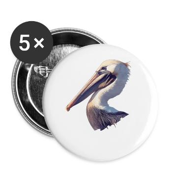 Pelicans Pelican - Buttons large 2.2''/56 mm (5-pack) - white - Front