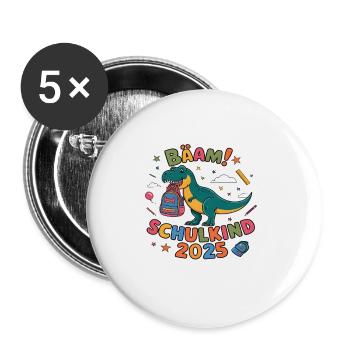 Écolier 2025 Inscription à l’école Retour à l’école - Lot de 5 grands badges (56 mm) - blanc - Devant