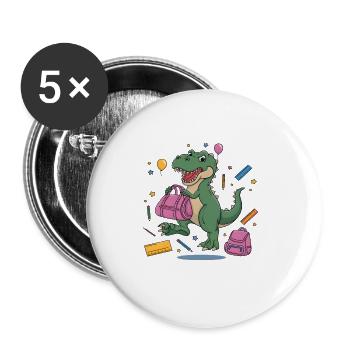 Écolier 2025 Inscription à l’école Retour à l’école - Lot de 5 grands badges (56 mm) - blanc - Devant