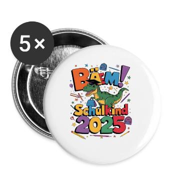Écolier 2025 Inscription à l’école Retour à l’école - Lot de 5 grands badges (56 mm) - blanc - Devant