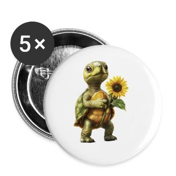 Huhn - Buttons groß 56 mm (5er Pack) - Weiß - Vorne