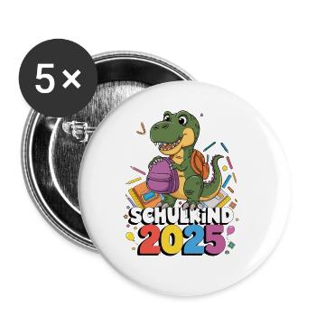 School Child 2025 School Enrollment Back to School - Buttons large 2.2''/56 mm (5-pack) - white - Front