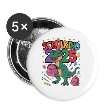 Écolier 2025 Inscription à l’école Retour à l’école - Lot de 5 grands badges (56 mm) - blanc - Devant