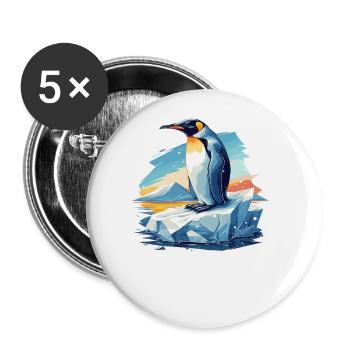 Penguins Penguin - Buttons large 2.2''/56 mm (5-pack) - white - Front